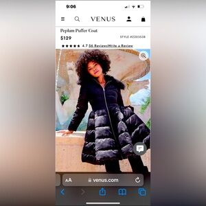 Venus poof skirt coat / zipper.
Large, new. 
Very stylish.  Great night out coat